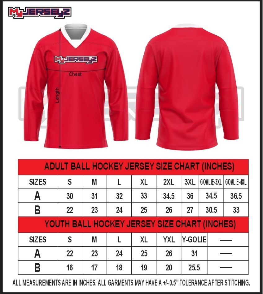 Ball Hockey Size Chart